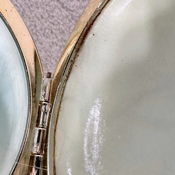 Vintage Genuine Alabaster Hand Carved Round Trinket Dish - Picture 10 of 15